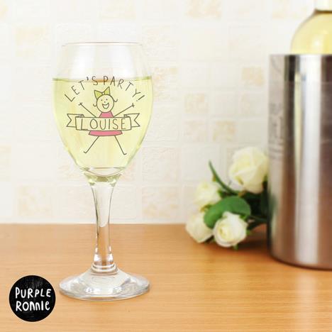 Personalised Purple Ronnie Celebration Wine Glass Extra Image 2